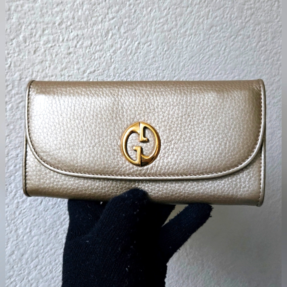 Gucci Metallic Cellarius Calfskin 1973 Continental Wallet - Picture 15 of 16